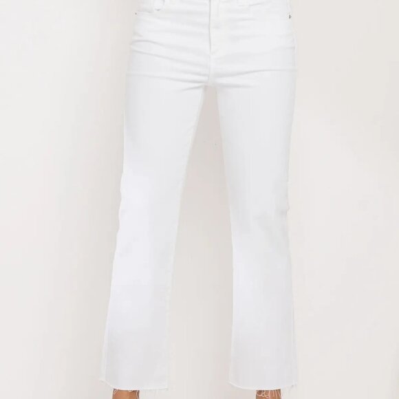 SneakPeek High Rise Cropped Straight White Jeans - Picture 3 of 3